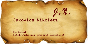 Jakovics Nikolett névjegykártya