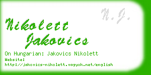 nikolett jakovics business card